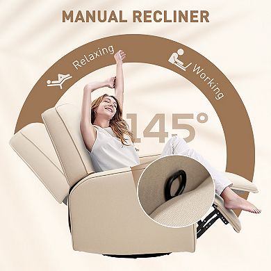 HOMCOM Manual Recliner Chair, Glider Rocking Chair for Living Room