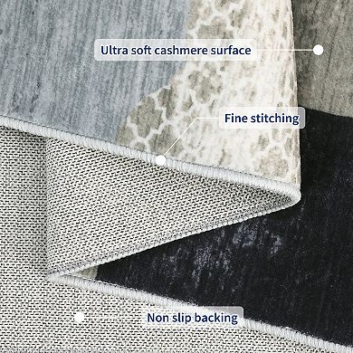 Modern Nordic Area Rug Ultra Thin & Soft Machine Washable Non Slip Rug for Kid's Room Nursery
