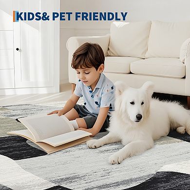Modern Nordic Area Rug Ultra Thin & Soft Machine Washable Non Slip Rug for Kid's Room Nursery