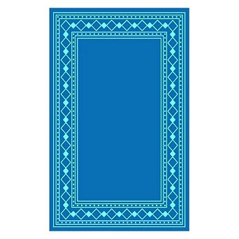 Modern Diamond Double Frame UV Resistant Woven Washable Reversible Outdoor Area Rug