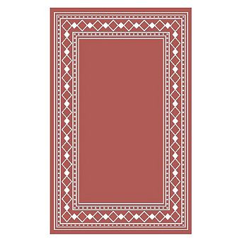 Modern Diamond Double Frame UV Resistant Woven Washable Reversible Outdoor Area Rug