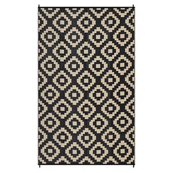 Modern Checkered Reversible Outdoor Mat Waterproof UV Resistant Pet Friendly for Beach Vacation