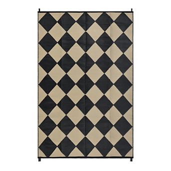 Modern Geometric Outdoor Area Rug Washable Light Weight Portable Mat for RV Trip Picnic