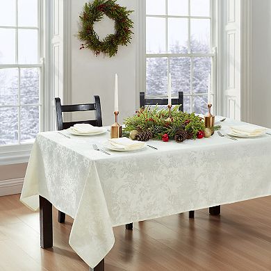 Elrene Home Fashions Poinsettia Elegance 52"x52" Square Tablecloth
