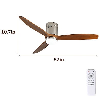 ELEMENT ACE 52 Inch Reversible DC Motor Ceiling Fan with Integrated LED Light and Remote Control