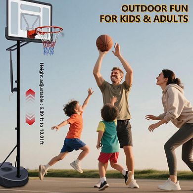 ELEMENT ACE Adjustable Height Portable Basketball Hoop System with Rebound Backboard for Youth
