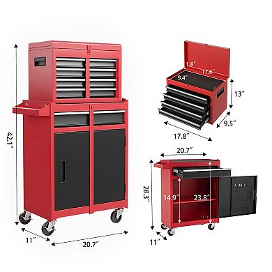 ELEMENT ACE 5-Drawer Rolling Tool Storage Cabinet with Detachable Top Box and Locking Wheels