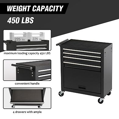 ELEMENT ACE Heavy-Duty Rolling Tool Chest Cabinet with Four Drawers and Locking Casters for Workshop