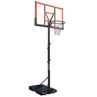 ELEMENT ACE Height Adjustable Portable Basketball Goal System with Wheels and Shatterproof Backboard