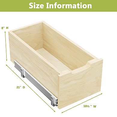 ELEMENT ACE Hard Close Pull Out Cabinet Organizer Drawer with Full Extension Slide Out Wood Shelves