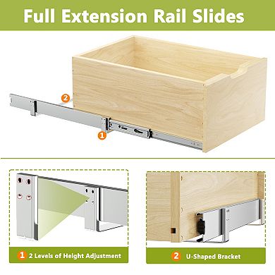 ELEMENT ACE Hard Close Pull Out Cabinet Organizer Drawer with Full Extension Slide Out Wood Shelves