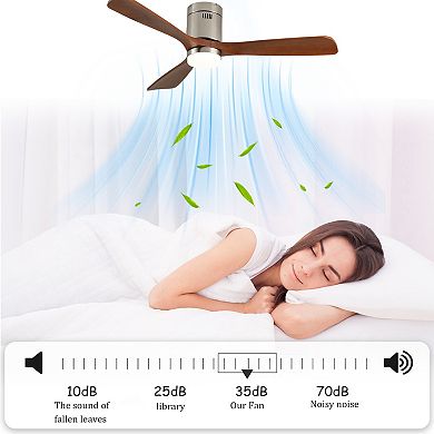 ELEMENT ACE 52" Flush Mount Ceiling Fan with LED Light & Remote for Indoor Spaces