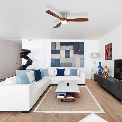 ELEMENT ACE 52" Flush Mount Ceiling Fan with LED Light & Remote for Indoor Spaces