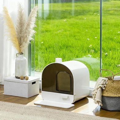 ELEMENT ACE Enclosed Cat Litter Box with Privacy Hood, Removable Tray, and Odor Control Filter