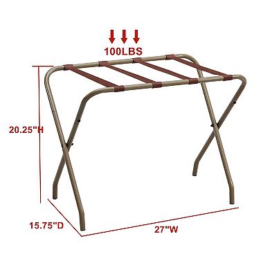 Kings Brand Furniture Folding Luggage Rack with Nylon Straps
