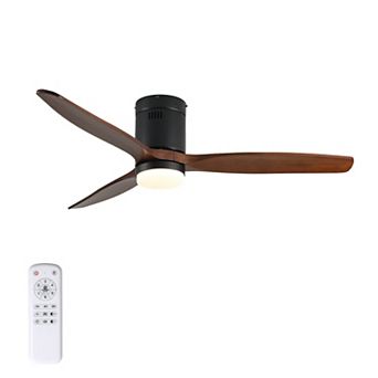 ELEMENT ACE 52 Inch Flush Mount Ceiling Fan with Integrated LED Light and Remote Control