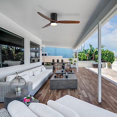 ELEMENT ACE 52 Inch Flush Mount Ceiling Fan with Integrated LED Light and Remote Control