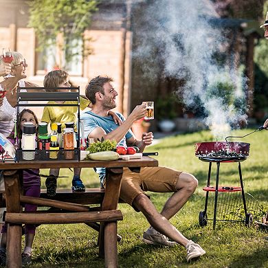 Metal Grill Utensil Caddy with Paper Towel Holder BBQ & Picnic