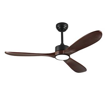 ELEMENT ACE 52 Inch Ceiling Fan with LED Light and Remote Control Featuring Solid Wood Blades