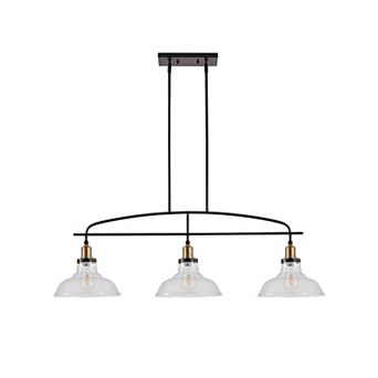 ELEMENT ACE 3-Light Adjustable Pendant Chandelier with Clear Glass Shades for Kitchen Island
