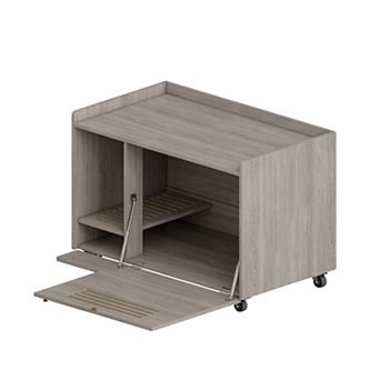 ELEMENT ACE Discreet Pet Enclosure Furniture with Storage Top and Silent Wheels for Home Use