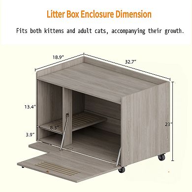 ELEMENT ACE Discreet Pet Enclosure Furniture with Storage Top and Silent Wheels for Home Use