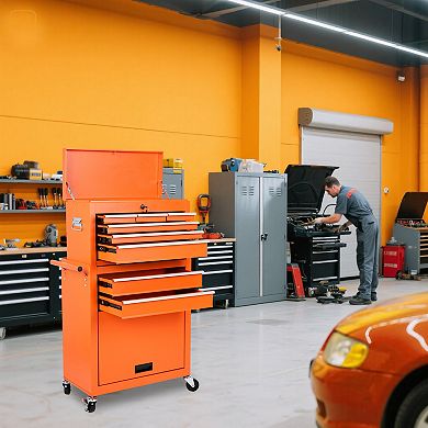 ELEMENT ACE 8-Drawer Rolling Tool Storage Cabinet with Detachable Top Box and Lockable Wheels