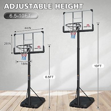 ELEMENT ACE Height Adjustable Portable Basketball Hoop System with Rebound Board and Sturdy Base