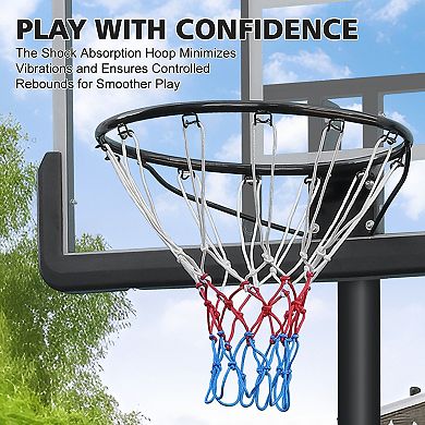 ELEMENT ACE Height Adjustable Portable Basketball Hoop System with Rebound Board and Sturdy Base