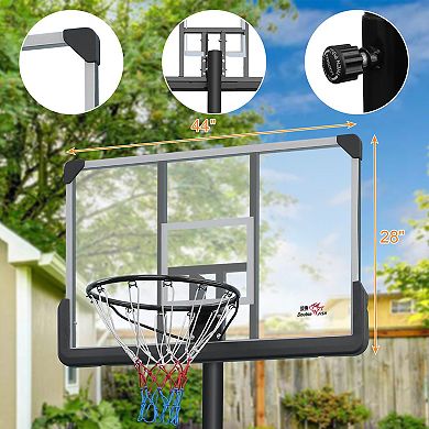 ELEMENT ACE Height Adjustable Portable Basketball Hoop System with Rebound Board and Sturdy Base
