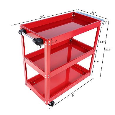 ELEMENT ACE Heavy-Duty Steel Rolling Tool Cart with Lockable Casters