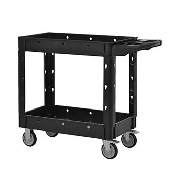 ELEMENT ACE Heavy-Duty Two-Shelf Utility Cart with Locking Wheels for Garage & Industrial Use