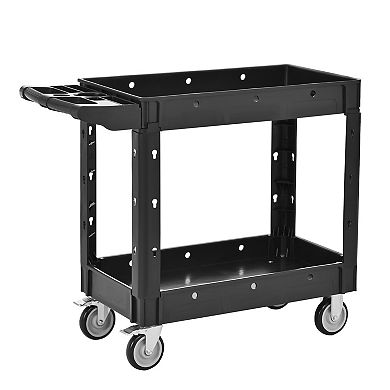 ELEMENT ACE Heavy-Duty Two-Shelf Utility Cart with Locking Wheels for Garage & Industrial Use