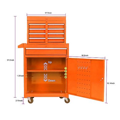 ELEMENT ACE 5-Drawer Tool Storage Cabinet with Lockable Wheels & Adjustable Shelf