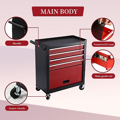 ELEMENT ACE Heavy-Duty Rolling Tool Storage Cabinet with Drawers & Locking System