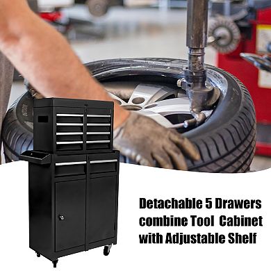 ELEMENT ACE 5-Drawer Rolling Tool Chest with Lockable Wheels, Detachable Top and Adjustable Shelf