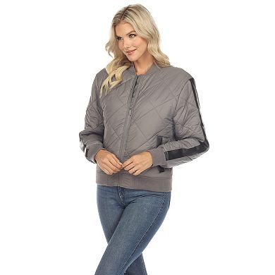 Women's Lightweight Diamond Quilted Puffer Bomber Jacket