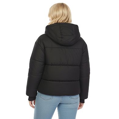 Plus Size Hooded Puffer Jacket with Front Pockets