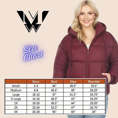 Plus Size Hooded Puffer Jacket with Front Pockets