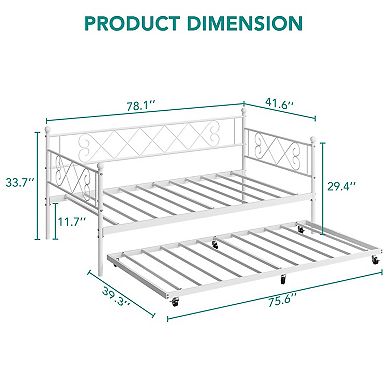 ANIXOL Twin Metal Daybed with Trundle