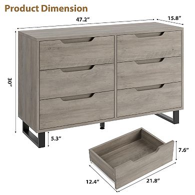 ANIXOL Wooden Dresser for Bedroom, Available in 6/7 Drawers