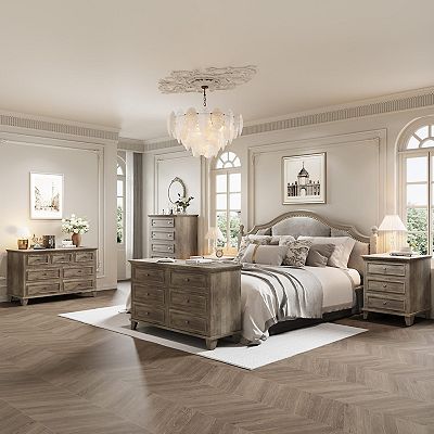 Craze Ventures 6-Drawer Wide Dresser with Metal Handles