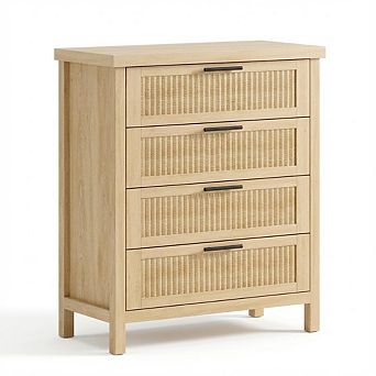 ANIXOL Fluted 4-Drawer Bedroom Dresser