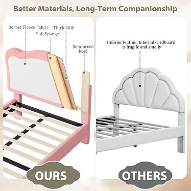 Upholstered Bed Frame Platform Bed with Padded Headboard