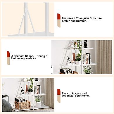 ANIXOL 4-Tier Sailboat Ladder Bookshelf