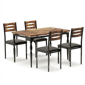 Craze Ventures 5 pc industrial dining table set