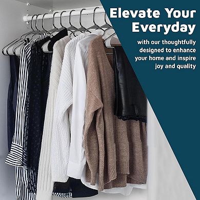 Plastic Clothes Hangers Heavy Duty Non Slip Grooves Space Saving Set for Shirts & Coats Pack of 20