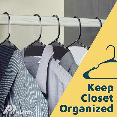 Plastic Clothes Hangers Heavy Duty Non Slip Grooves Space Saving Set for Shirts & Coats Pack of 20