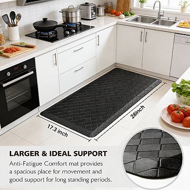 0.5" Thick Anti-Fatigue Cushioned Mat Waterproof Non-Slip Kitchen Office