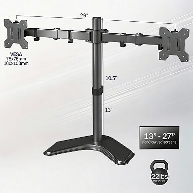 Dual Monitor Stand Heavy-Duty Freestanding